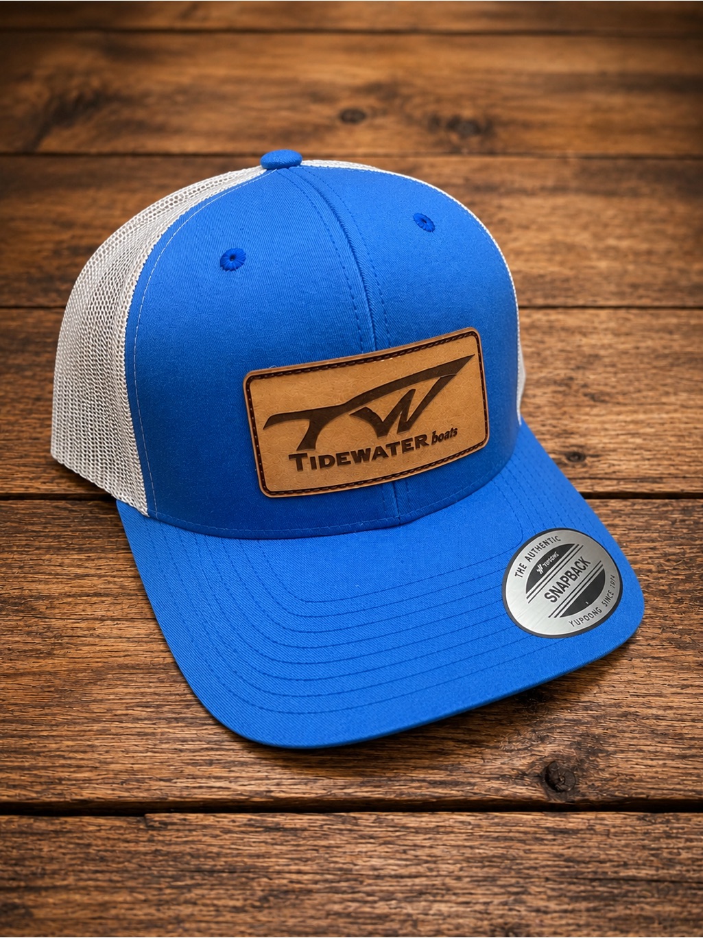 Tidewater Boats Blue White Trucker Snapback Hat Yupoong Classics New